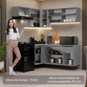 Ver imagem 7 de Armário de Cozinha Completa de Canto Suspenso 325cm Nice Madesa 05 Cinza