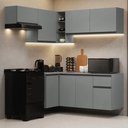 Ver imagem 1 de Armário de Cozinha Completa de Canto Suspenso 325cm Nice Madesa 05 Cinza