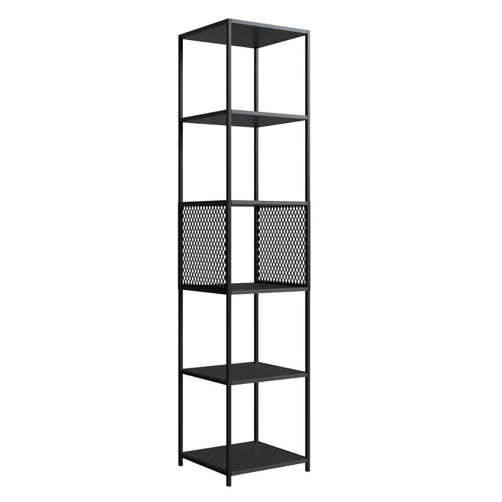 Estante para Livros Estilo Industrial Estrutura em Aço 1,8m Cor:preto - 6