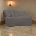 Ver imagem 4 de Sofá Pequeno Orgânico 2 Lugares Living 145 Cm Sala Recepção Clinica Consultório Bouclé - Cinza