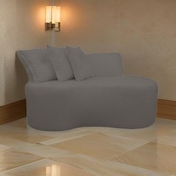 Sofá Pequeno Orgânico 2 Lugares Living 145 Cm Sala Recepção Clinica Consultório Bouclé - Cinza - 4