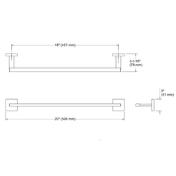 Porta Toalha 610mm Square Kohler 23285br-cp - 5