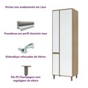 Ver imagem 4 de Paneleiro Torre Cozinha 3 Portas 70 - Módulo Cozinha Mel - Luciane 1318:Branco