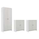 Ver imagem 2 de Conjunto Área de Serviço 3 Peças 6 Portas 6 Prateleiras 250cm Branco - Decibal Móveis