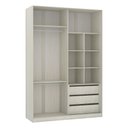 Ver imagem 2 de Guarda-roupa Solteiro Luciane 4 Portas 3 Gavetas Prime Plus Alumínio com Espelho 160 Cm