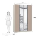 Ver imagem 3 de Guarda-roupa Solteiro Luciane 4 Portas 3 Gavetas Prime Plus Alumínio com Espelho 160 Cm