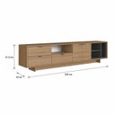 Ver imagem 3 de Rack para TV até 65 Polegadas 220cm com Nichos 3 Gavetas Frame Mel/Grafite
