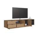 Ver imagem 4 de Rack para TV até 65 Polegadas 220cm com Nichos 3 Gavetas Frame Mel/Grafite