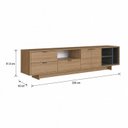 Ver imagem 3 de Rack para TV até 65 Polegadas 220cm com Nichos 3 Gavetas Frame Yescasa Mel/Grafite