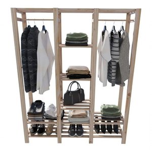 Armário Closet Aberto Exclusivo Madeira Pinus Sapateira