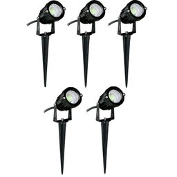 Kit 5x Espeto de Jardim 7w 3000k Branco Quente Bivolt À Prova D'água - 1