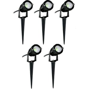 Kit 5x Espeto de Jardim 7w 3000k Branco Quente Bivolt À Prova D'água