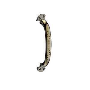 Puxador para Porta com Base Fixa 15cm Zamac Latonado Cartela Isero