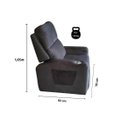 Ver imagem 2 de Poltrona Papai com Porta Copo Reclinável Massageador Veludo:cinza Claro