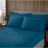 Jogo de Cama Buettner King Malha 100% Algodao Liso 3 Peças Image Azul - 1