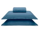 Ver imagem 2 de Jogo de Cama Buettner King Malha 100% Algodao Liso 3 Peças Image Azul