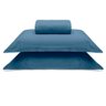 Jogo de Cama Buettner King Malha 100% Algodao Liso 3 Peças Image Azul - 2