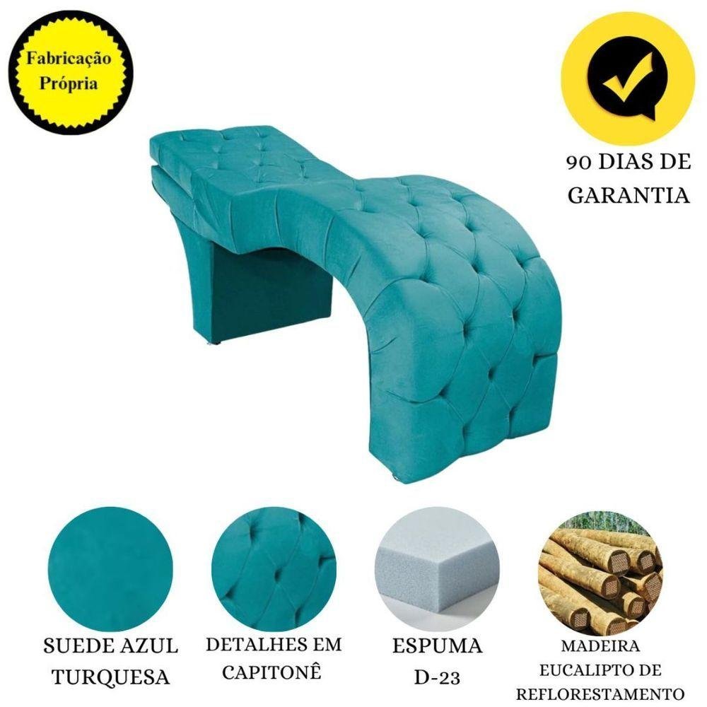 Maca Estofada Reclinável Sobrancelha Cílios Veludo Jade Cor:azul Turquesa - 5