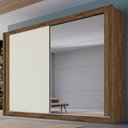 Ver imagem 1 de Guarda-Roupa Casal Creta 2 Portas 4 Gavetas 100% Mdf Brauna/Off White - Europa Móveis