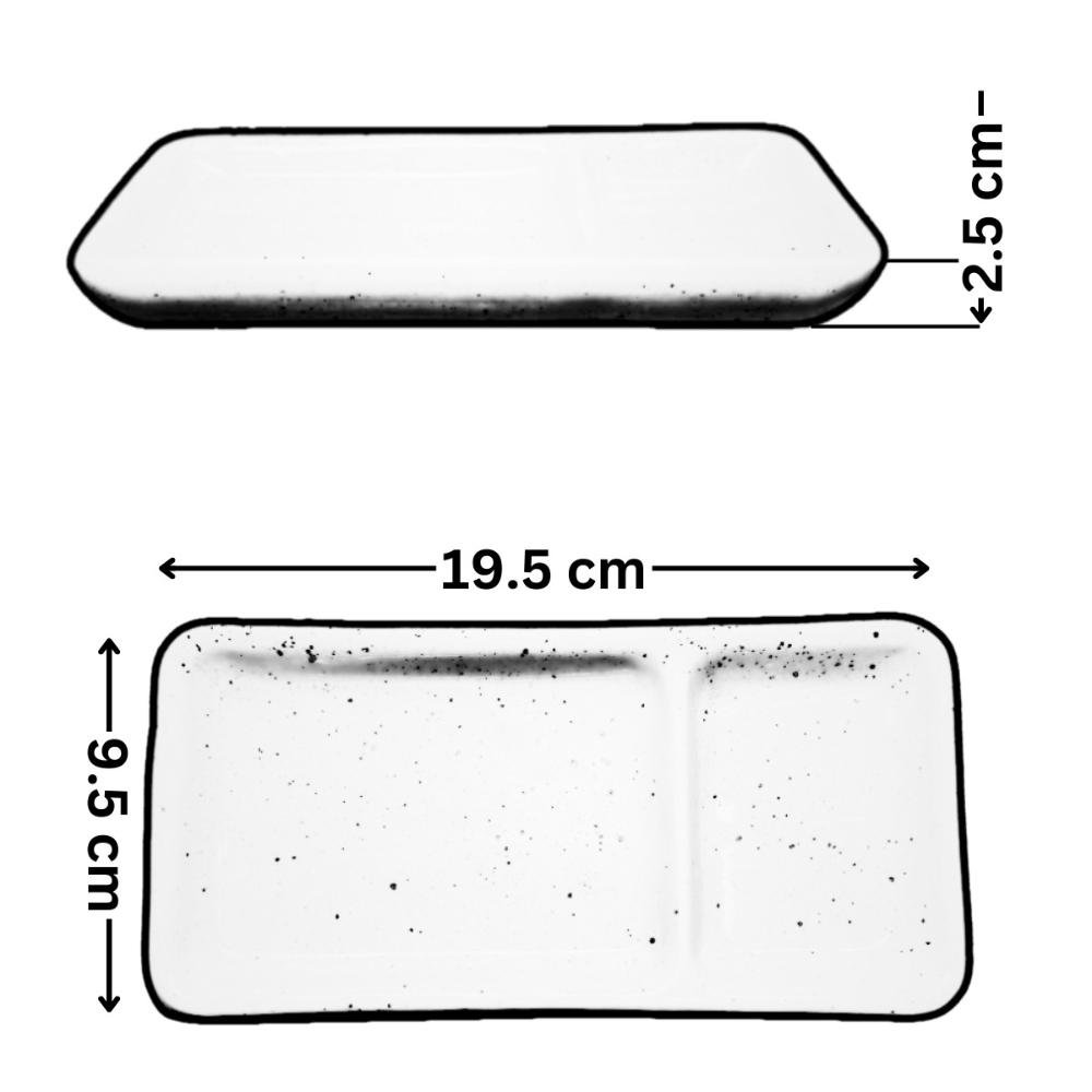 Kit 12 Pratos para Sushi com Divisória Shoyu em Porcelana Verde Mesclado - 3