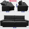 Sofá Retrátil e Reclinável 3,00m Molas Ensacadas Max Spring Velusoft Preto Cama Inbox - 3