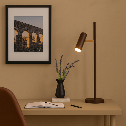 Luminária de Mesa Abajur Sofhie Marrom Cortem