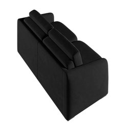 Sofá Cama Modulado Retrátil e Reclinável Decorativo Varsóvia 216cm Veludo Preto G33 - Gran Belo - 2