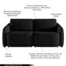 Sofá Cama Modulado Retrátil e Reclinável Decorativo Varsóvia 216cm Veludo Preto G33 - Gran Belo - 4