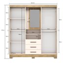 Ver imagem 4 de Guarda-roupa Casal com Espelho e Portas Ocultas 4 Portas 3 Gavetas Mdp Corrediças Telescópicas