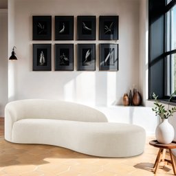 Divã Recamier Orgânico França 200cm Lado Direito Bouclé - 2