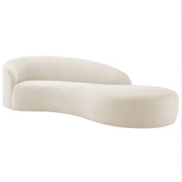 Divã Recamier Orgânico França 200cm Lado Direito Bouclé - 1
