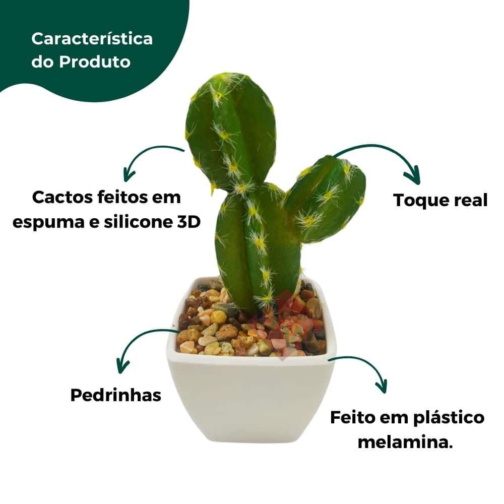 Cacto Artificial Mini Vaso - Arranjo de Vasinhos Branco - 3