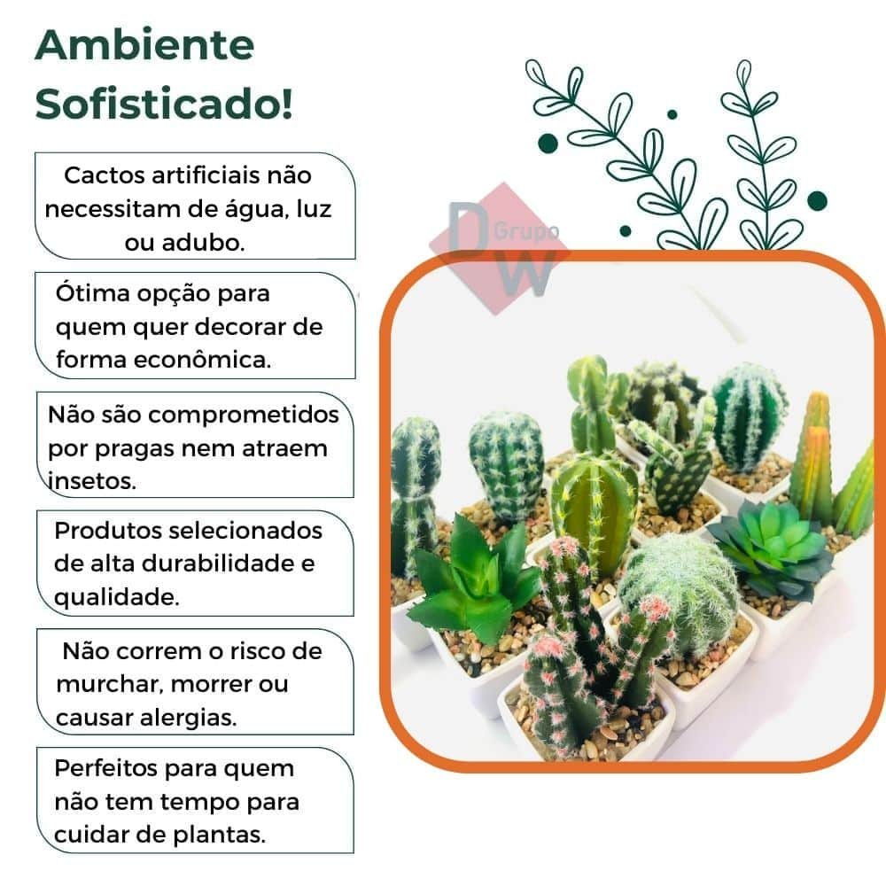 Cacto Artificial Mini Vaso - Arranjo de Vasinhos Branco - 8