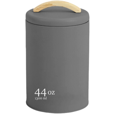 Pote para Mantimento Lata de Metal com Tampa de Bambu 1,3l