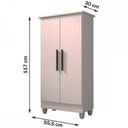 Ver imagem 4 de Armário Multiuso Tokio 2 Portas 3 Prateleiras Branco - Imop