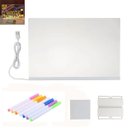 Ver imagem 1 de Lousa Luminaria Led Quadro Caneta Anotaçao Recado Escrita Decoraçao Mesa Sala Quarto Casa Trabalho e