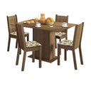 Ver imagem 3 de Conjunto Sala de Jantar Lexy Madesa Mesa Tampo de Madeira com 4 Cadeiras - Rustic/floral Lírio Bege