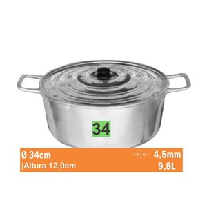 Cacarola Aluminio Batido Nr 34 Aluminio Jalice 1-01-34
