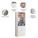 Ver imagem 7 de Kit Mesa Escritório Gamer e Armário 2 Portas Moderno 2 Gavetas MDP Branco Qmovi