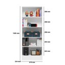Ver imagem 3 de Kit Mesa Escritório Gamer e Armário 2 Portas Moderno 2 Gavetas MDP Branco Qmovi