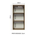 Ver imagem 5 de Armário Aéreo 40 x 83 cm 1 Porta Rustic/Branco Veludo Lux Madesa