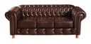 Ver imagem 2 de Conjunto Sofá Luís Xv 3 Lugares E Poltrona Chesterfield Capitonê - Couríssimo Marrom Café