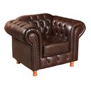 Ver imagem 6 de Conjunto Sofá Luís Xv 3 Lugares E Poltrona Chesterfield Capitonê - Couríssimo Marrom Café