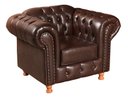 Ver imagem 6 de Conjunto Sofá Luís Xv 3 Lugares E Poltrona Chesterfield Capitonê - Couríssimo Marrom Café