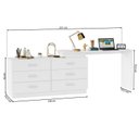 Ver imagem 6 de Mesa em L Home Office 6 Gavetas com Cômoda e Corrediças Telescópicas 276x73,5x43,5cm Branco