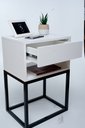 Ver imagem 2 de KIT 2 Mesas De Cabeceira Industrial OFF WHITE 50cm BASE PRETA - Enviamos MONTADO