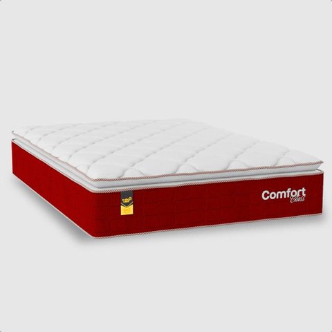 Colchão Casal Comfort Class Pillow Top 28x138x188cm - Vinho - e-Shop Casa