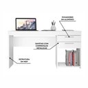 Ver imagem 2 de Conjunto Para Escritório com Mesa Office e Armário Alaska Notável Branco