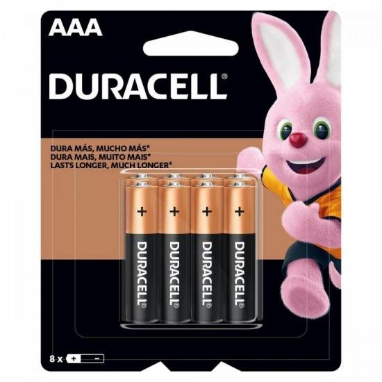 Pilha Alcalina Aaa Mn2400b8 Duracell (cartela com 8 Unid.)