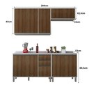Ver imagem 3 de Armário de Cozinha Compacta 4 Peças 200cm Linea com Balcões Cor:avelã